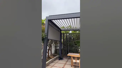 Tuin automatische zonnescherm aluminium pergola met luik dakkoepel