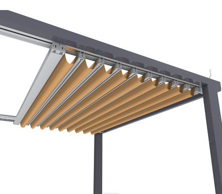 Motorized Waterproof Awning Canopy 5m Side Aluminium Pergola With Retractable Roof